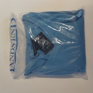 Lands End women's long sleeve soft touch v-neck tee, size extra large in blue